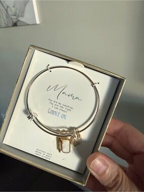Mama Charm Bangle Bracelet New in Box Stainless Steel